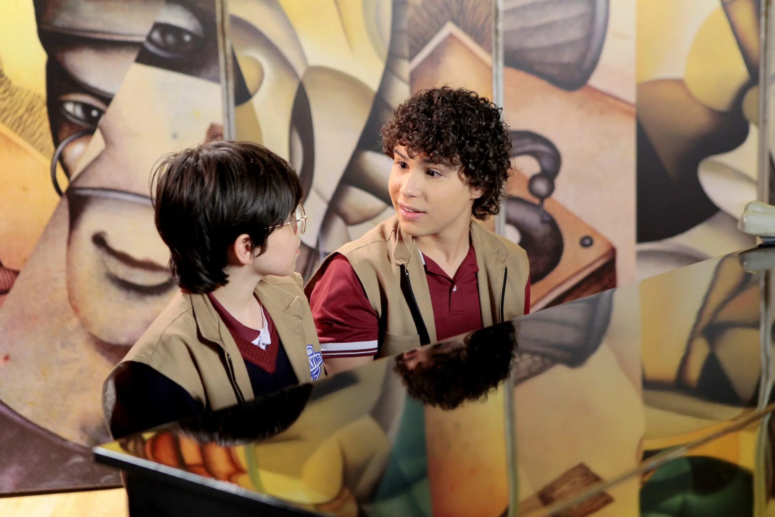 João e Bento ensaiam para a apresentação de música no colégio em ‘Poliana’ desta sexta (20)