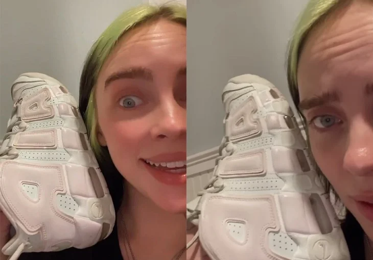 Tênis da Billie Eilish viraliza na internet e não sabemos se ele é rosa ou verde!