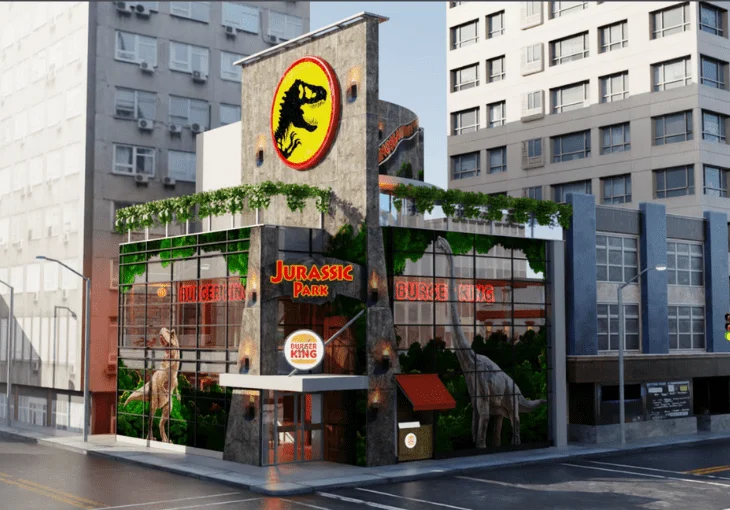 Burguer King® transforma 2 unidades em homenagem ao filme Jurassic Park