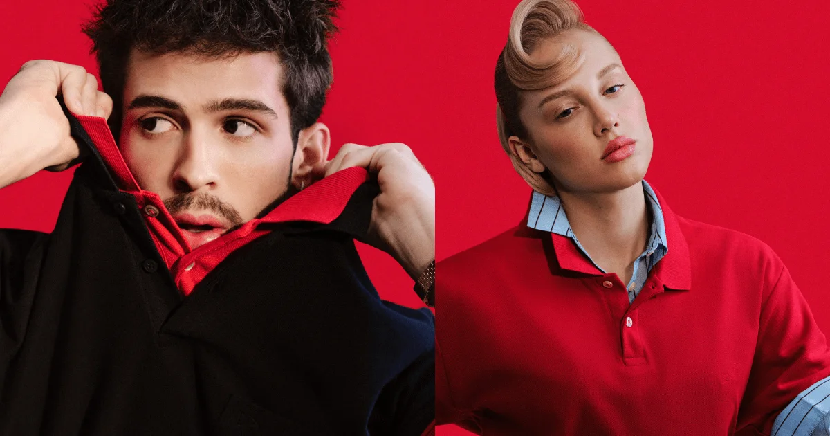 João Guilherme e Malu Borges celebram 20 anos da camisa polo na campanha ‘Ícone veste Ícone’