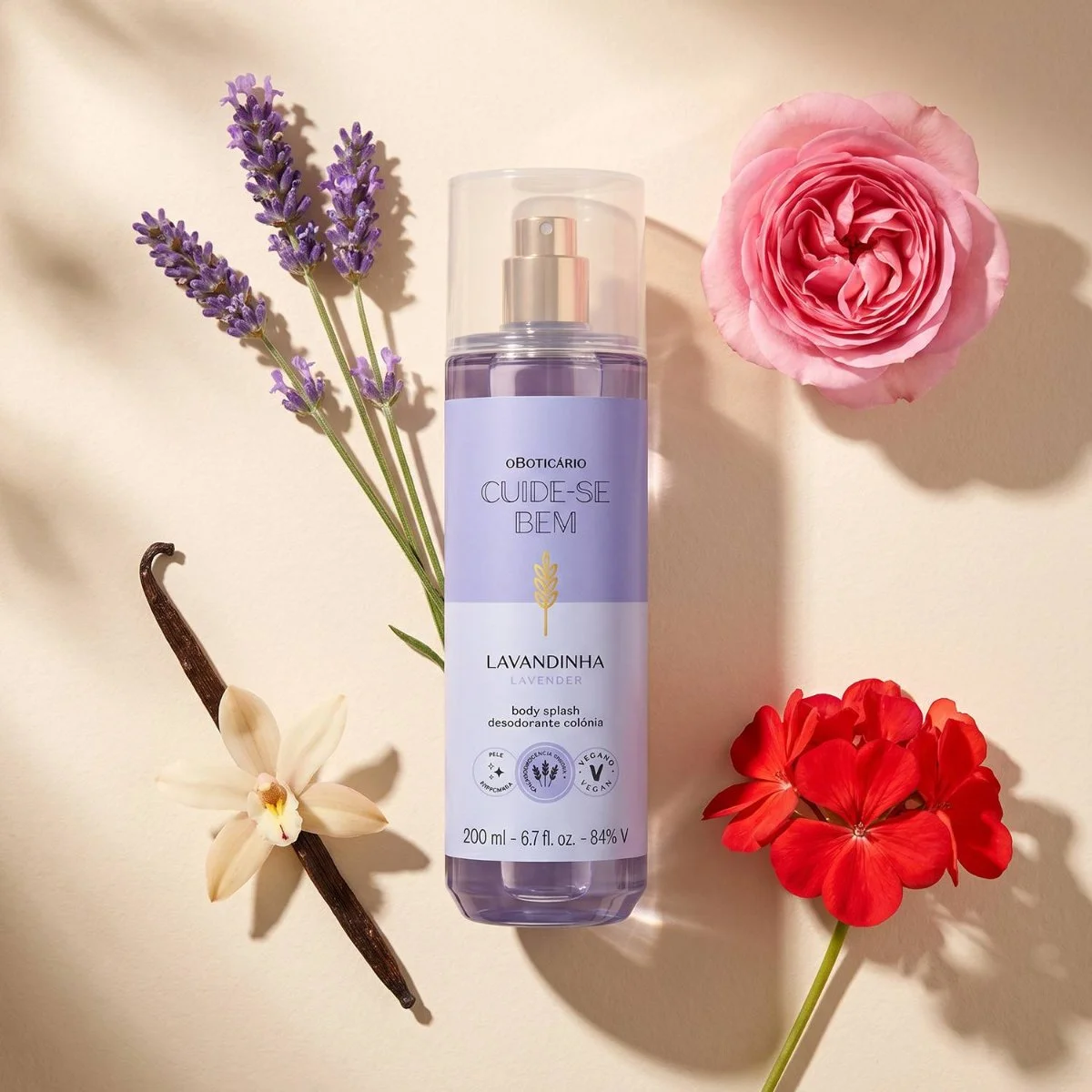 Body splash Cuide-se Bem Lavandinha do Botic&aacute;rio com lavanda e flores