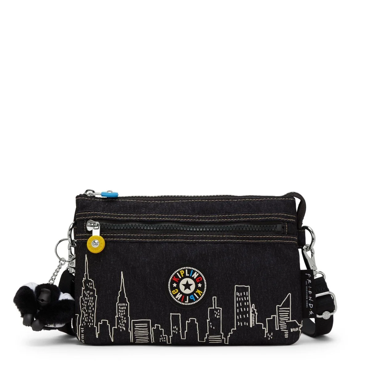 Bolsa transversal Kipling x Friends preta com skyline