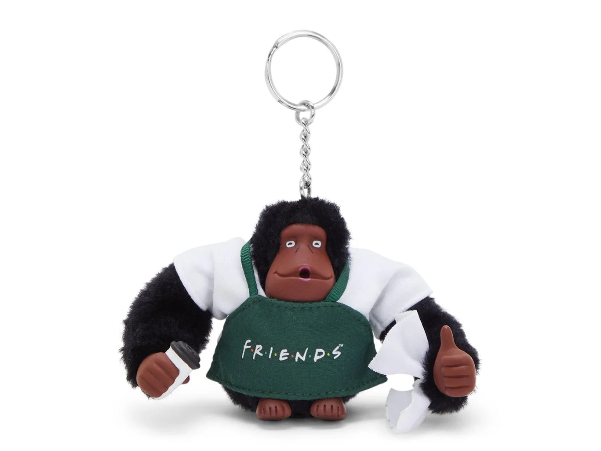 Chaveiro Perk Monkey, macaco da Kipling vestido de barista do Central Perk