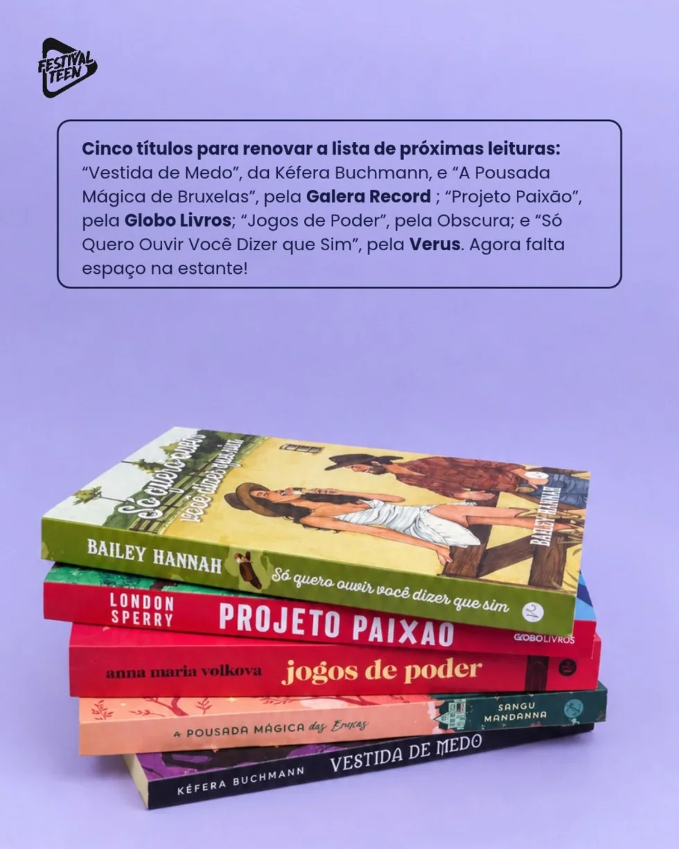 Livros do RecebidosFT: Vestida de Medo, A Pousada M&aacute;gica das Bruxas, Projeto Paix&atilde;o, Jogos de Poder e S&oacute; Quero Ouvir Voc&ecirc; Dizer que Sim