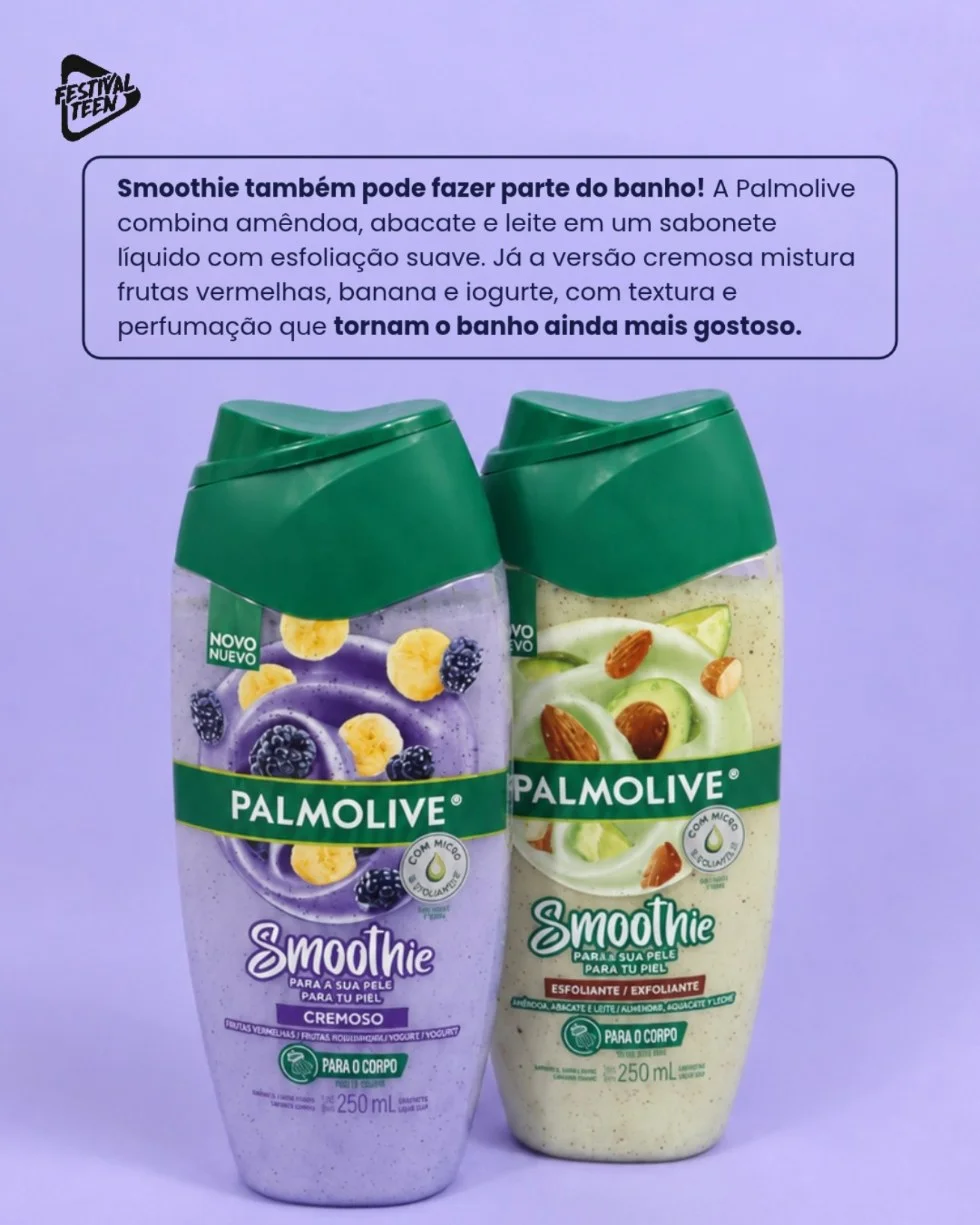 Sabonetes l&iacute;quidos Palmolive Smoothie Cremoso e Esfoliante