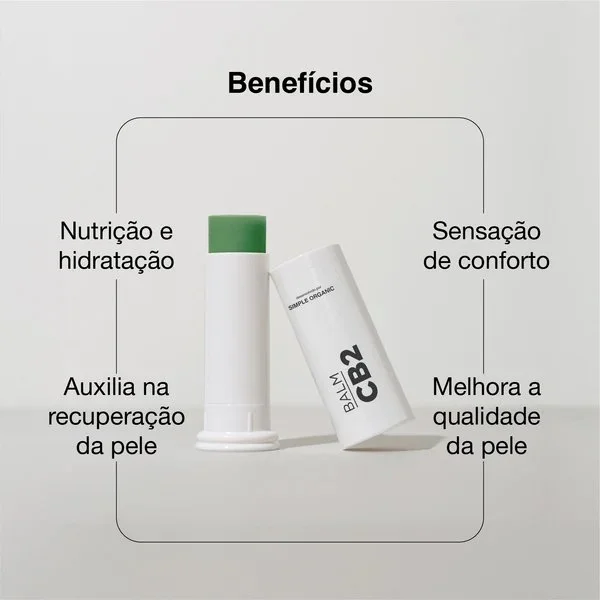 Balm CB.2 Simple Organic, hidratante facial em stick