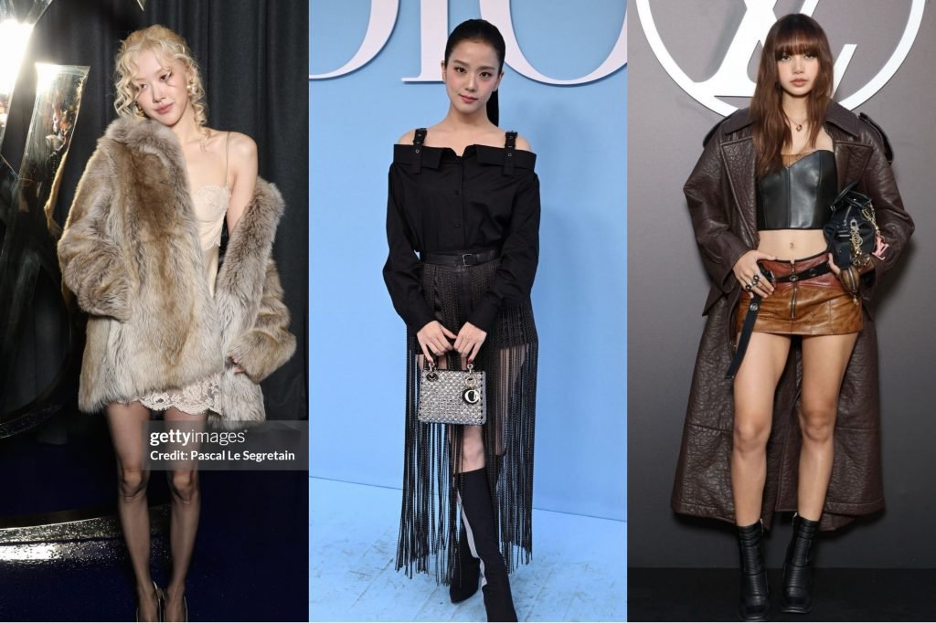 JISOO, ROSÉ e LISA, do BLACKPINK, marcaram presença na Semana de Moda Paris 2024